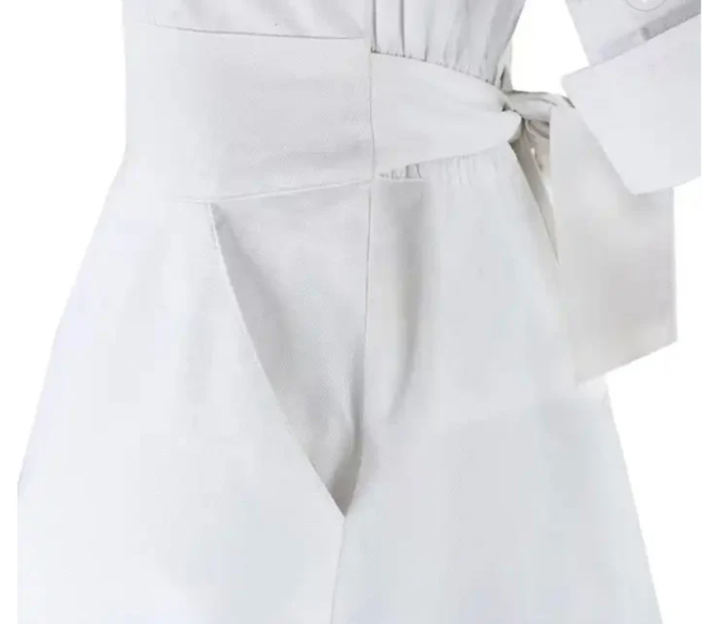 White Nursing Dress: Pinning Ceremony Scrub Dress (XS-3XL)